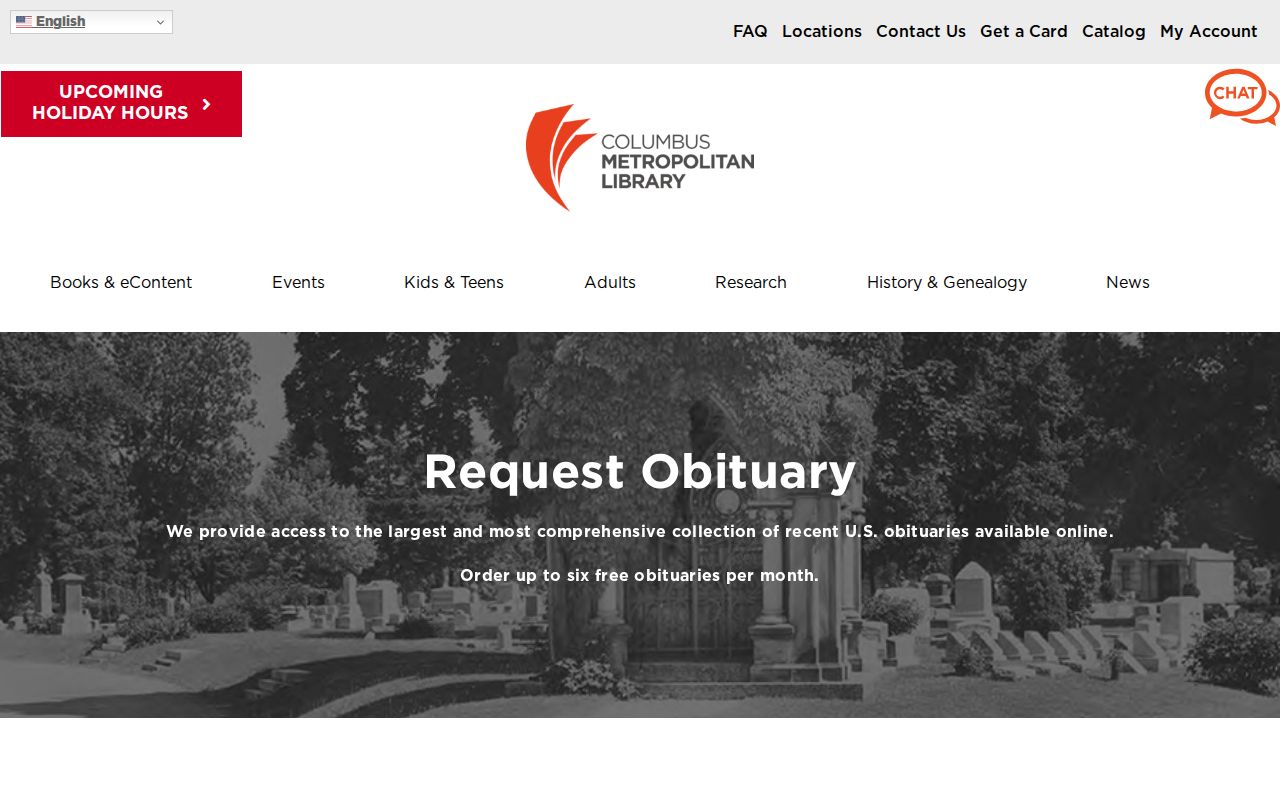 Columbus city directory obituary request form