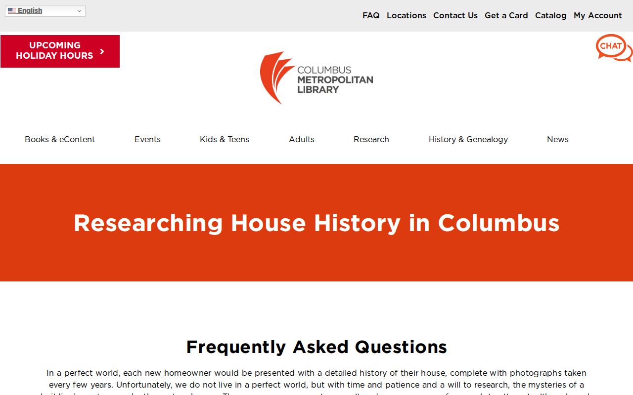 Columbus residents directory library house history guide