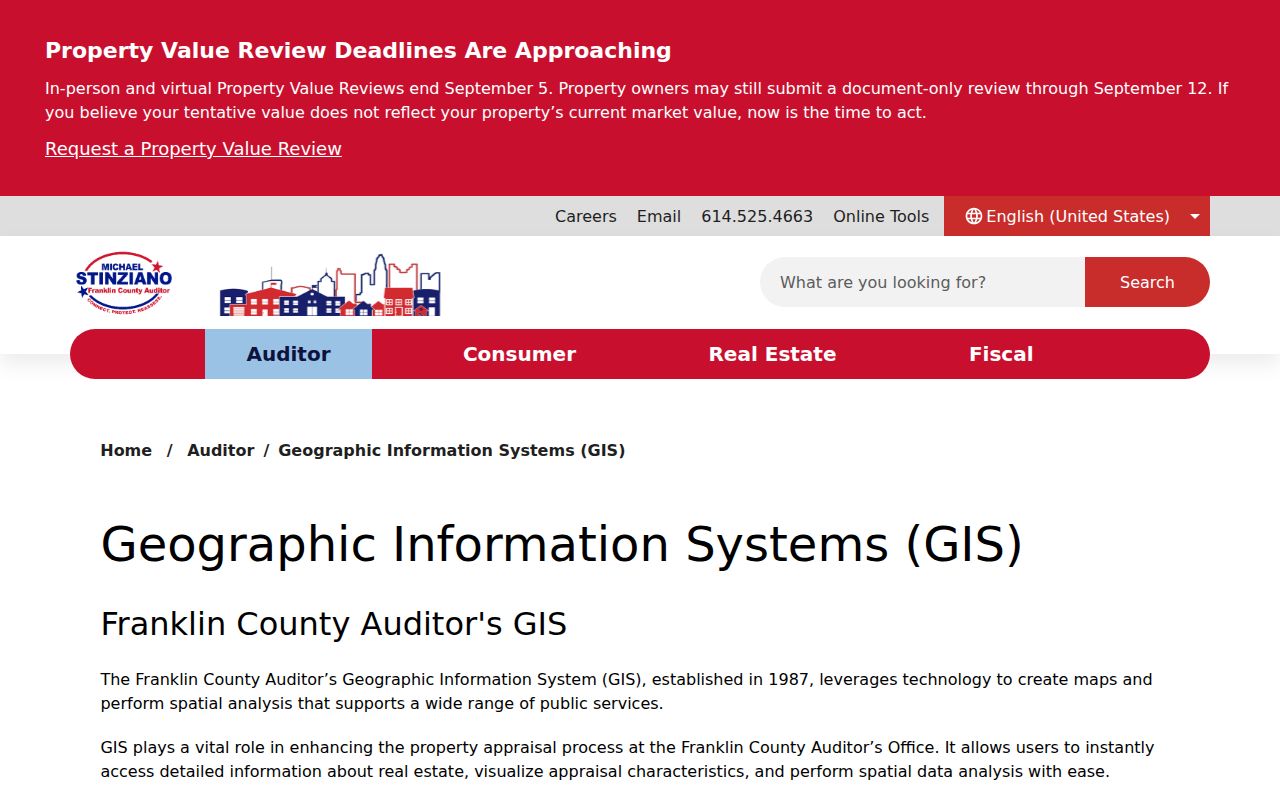 Columbus neighbors Franklin County Auditor GIS resources