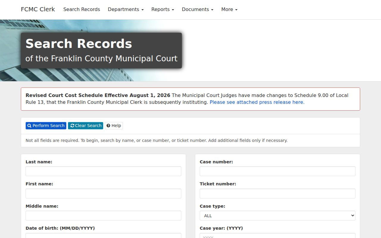Columbus resident lookup Municipal Court case search interface