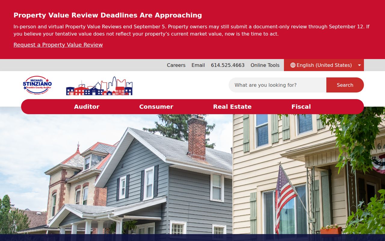 Columbus street directory Franklin County Parcel Viewer map interface
